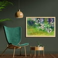 thumbnail image 2 of Flower Wall Art with Frame, Traditional Multicolored Japanese Cherry Blossom Sakura Tree Petals Grass Land Paint, Printed Fabric Poster for Bathroom Living Room, 35" x 23", Pink Green, by Ambesonne, 2 of 2