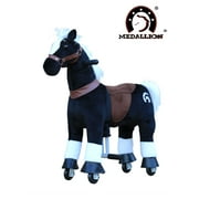 Medallion Ride On Toy Horse Black Pony - Small Size