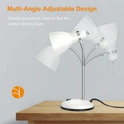 LEPOWER Metal Desk Lamp, Adjustable Gooseneck Table Lamp for Home, Office, Bedroom, White
