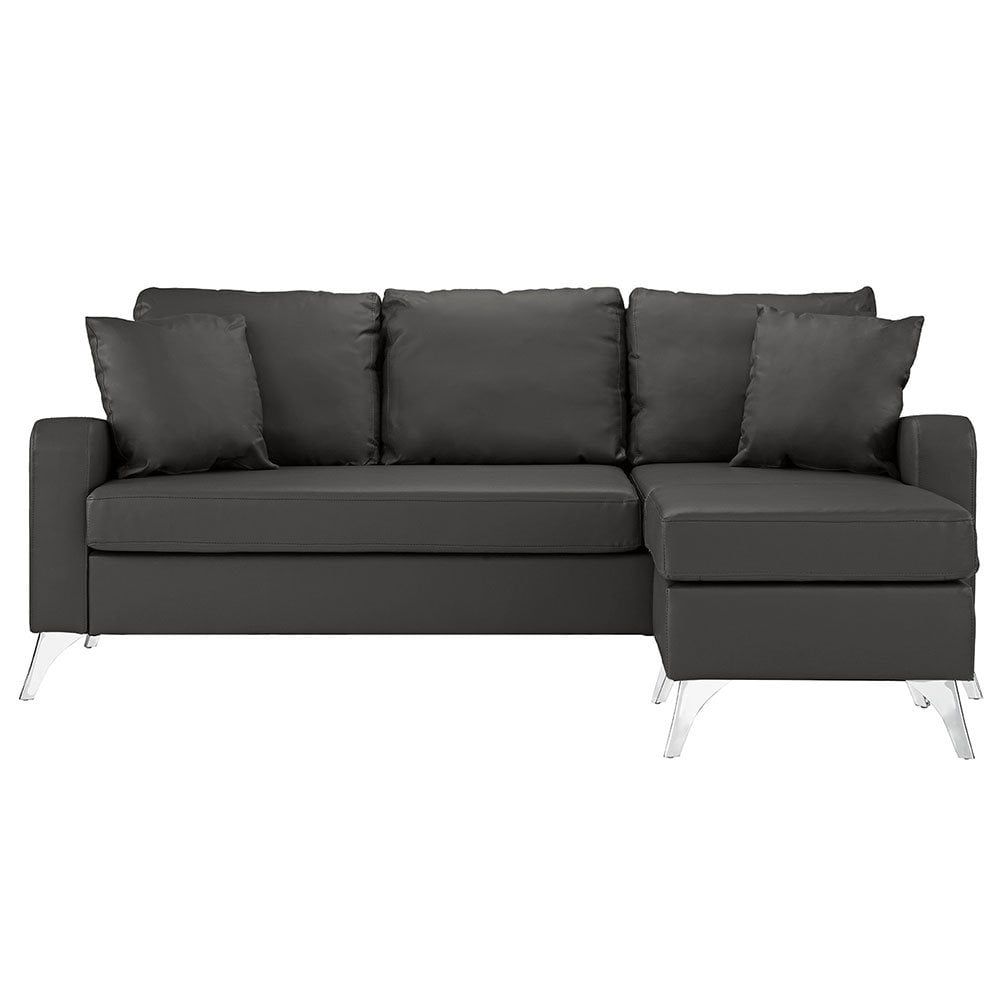 Bonded Leather Sectional Sofa - Small Space Configurable ...