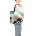 thumbnail image 3 of Sigee Tropical Summer Palm Print Large Capacity Zippered Tote Bag - Durable, Stylish and Versatile for Everyday Use, 3 of 9