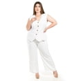 thumbnail image 1 of Set chaleco y pantalon a rayas Roman Fashion /Tallas Extras, 5073 (Blanco lineas) blanco 40, 1 of 6