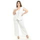thumbnail image 1 of Set chaleco y pantalon a rayas Roman Fashion /Tallas Extras, 5073 (Blanco lineas) blanco 40, 1 of 6