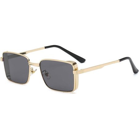 Rectangle Sunglasses Women Men Color Lens Alloy Metal Frame Sun Glasses