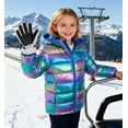 thumbnail image 5 of Aideaone Girls Puffer Jacket Packable Lightweight Down-Alternative Hooded Winter Coat Shiny Outerwear for Kids 4-12Years, 5 of 9