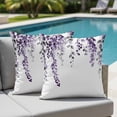 thumbnail image 4 of Set of 2 Dark Purple Pillow Covers 20x20 Inch, Eucalyptus Leaves Watercolor Plants Country Decorative Throw Pillow Cases Cotton Cushion Covers for Sofa Couch Bed Living Room Bedroom Home Decor, 4 of 9