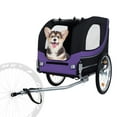 thumbnail image 2 of Large Folding Bike Trailer for Dogs – 66LB Capacity All-Terrain Pet Carrier, Durable Steel Frame for Cycling, Jogging, Camping & Outdoor Adventures, Purple&Black, 2 of 13