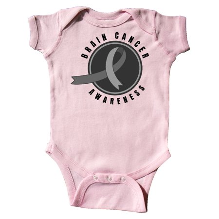 

Inktastic Brain Cancer Awareness with Grey Ribbon and Circle Gift Baby Boy or Baby Girl Bodysuit