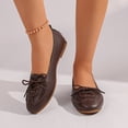 thumbnail image 4 of Gpaecead Women's Lace Up Ballet Flats Round Toe Slip On Cushioned Comfortable Faux Leather Flat Shoes For Work, Office And Casual Brown, 4 of 8