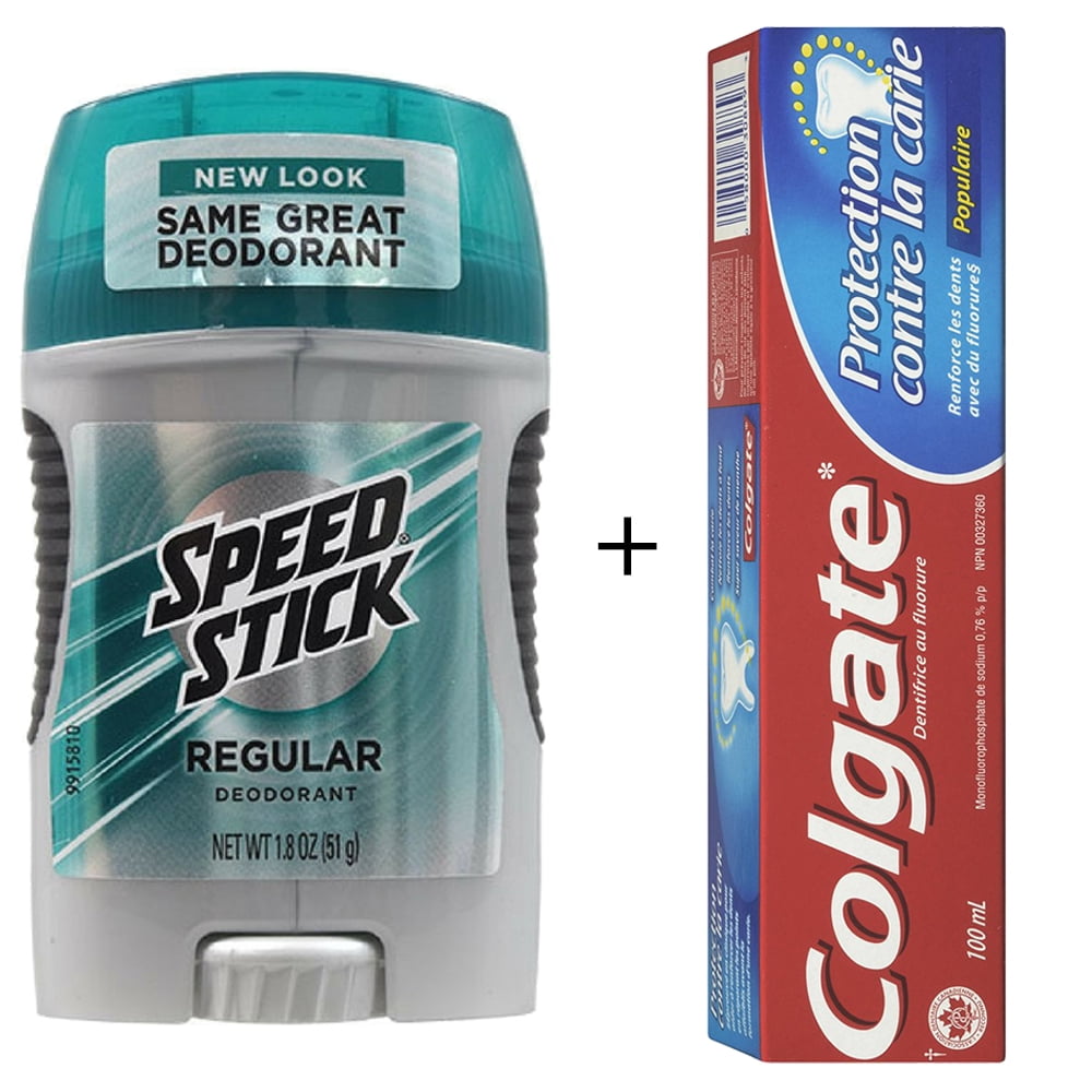 Deodorant Regular 1.8 oz by Speed Stick & Cavity Protection Regular Toothpaste, 100ml by Colgate