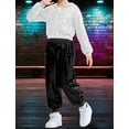 thumbnail image 2 of Happy Cherry Sequin Pants for Girls Hip Hop Sparkle Trousers Boys Shiny Harem Pants Kids Jazz Dance Jogger Elastic Waist Outfits Streetwear 9-10 Years Black, 2 of 6