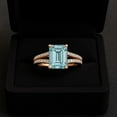 thumbnail image 3 of 7X5MM Blue Topaz 925 Sterling Silver Rose Plated Solitaire Women Valentines Day Gifts Ring, 3 of 7