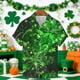 thumbnail image 1 of Ceisia Men's St. Patrick's Day Firework Starlight Clover Print Stretch Short Sleeve Shirt Dark Gray M Gifts, 1 of 5