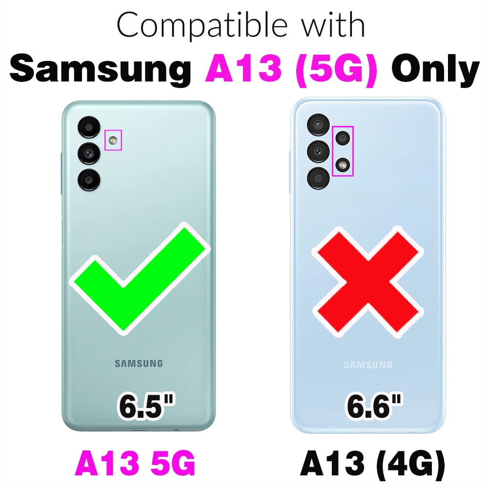 Compatible with Samsung Galaxy A13 5G Wallet Phone Case Tempered Glass Screen Protector Bling Glitter Crossbody Lanyard Strap Flip Zipper Purse Card Holder Cell Cover for A04S M13 A136U Women Green