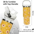 thumbnail image 3 of 30 oz Daisy Flip Straw Tumbler with Top Handle for Daisy Lover Insulated Resuable Vacuum Tumbler with Flip Straw and Handle for Home Office Car Dishwasher Safe Daisy, 3 of 6