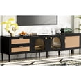 thumbnail image 3 of Beautiful interwoven rattan drawers | 70.8-inch Media Console for 80-inch TVs, Adding Sophistication to Home Theatre, 3 of 6