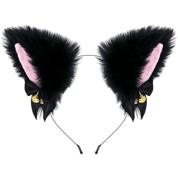 Slccxzc Cat Ears Headband with Bells for Women Hair Band Daily Decoration Party Headwear