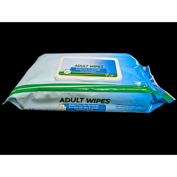 EcoQuality 50 pack Aloe Enriched Moistened Adult Wipes 8x12 For Home Baby And Adults Use (12)