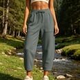 thumbnail image 6 of Women's Sweatpants Lounge with Elastic Waist Ladies' Wide Leg Curved Knife Casual Loose 9-inch Elastic Waist Drawstring Pocket Long Sweatpants Comfy Sweatpants for Women Gifts for Her, 6 of 8