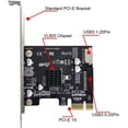 thumbnail image 4 of HUGFEGWE USB 3.0 20Pin ＆ USB 3.1 Gen 1 Type-E Front Panel Socket to PCI-E 1X PCI Express Expansion Card Adapter CJ25311-8722, 4 of 8