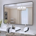thumbnail image 3 of VIPLOOK Framed Wall Mounted Bathroom Vanity Mirror 48" * 32" - Black, 3 of 6