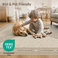 thumbnail image 4 of ODIKA 4'x6' Beige Ivory Geometric Cross Tufted Washable Area Rug Ornate Medallion Center Motif With Intricate Diamond Lattice Sections for Bedroom, Reading Nook, Pet Friendly & Non-Shedding, 4 of 7