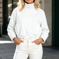 thumbnail image 2 of Njagoc3 Womens Oversized Funnel Neck Bomber Puff Jacket Windproof Waterproof Lightweight Shacket Spring Fall Outerwear, 2 of 6