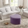 thumbnail image 2 of Rigoberto Ottoman Purple Velvet 33L x 32.3W x 19.6H Upholstered Storage, 2 of 8