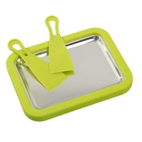 jicheng Ice Cream Maker Metal Cold Pan Plate for Homemade Rolled Cream Sorbet Gelato green