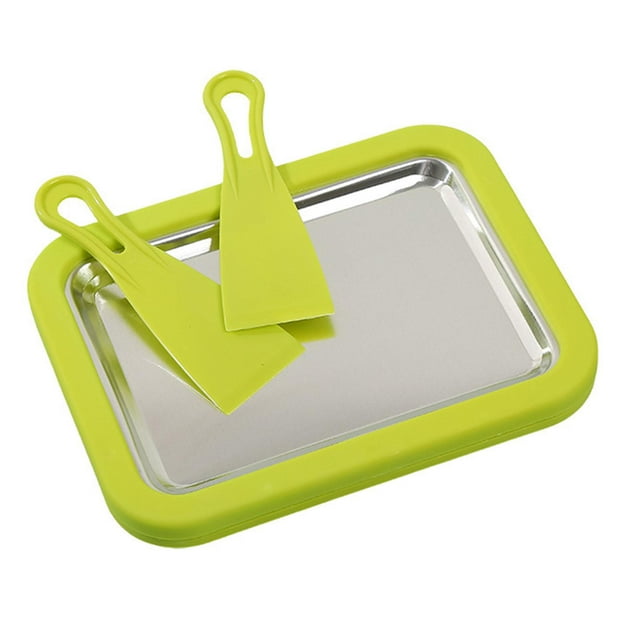 GUOOL Plaque Froide en Métal pour Machine à Crème Glacée pour Crème Roulée Maison Sorbet Gelato Vert