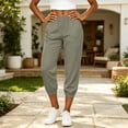 thumbnail image 4 of Womens Cotton Linen Pants with Pockets High Waist Comfy Casual Loose Lightweight Summer Elastic Waist Trousers, 4 of 7