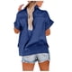thumbnail image 5 of Puntoco, tops para mujer, camisa con botones sólidos a la moda, blusa holgada con cuello en V para mujer Puntoco Puntoco-412, 5 of 5