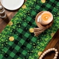 thumbnail image 3 of St. Patrick's Day Table Runner - 70 Inch Long Lucky Shamrocks Harp Beer Farmhouse Plaid Cotton and Linen Blended Dress Scarves Farmhouse Table Runner for Kitchen Dining, Coffee Table, 13" x 70", 3 of 8