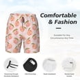 thumbnail image 3 of Yiaed Peach With Leaves Print Mens Swim Trunks Bathing Suit Compression Liner Beach Swim Shorts Swimwear Quick Dry Zipper Pocket No-Chafing Board Short-3X-Large, 3 of 6