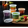 thumbnail image 2 of Food Storage Plastic Containers with Lids 16oz ~ Deli Soup Containers with Lids Disposable/Reusable Container Set Tubs for Meal Prep ~ Microwave/Dishwasher Safe, 2 of 6