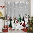 thumbnail image 2 of Christmas Shower Curtains for Bathroom, Snowman Checked Xmas Tree Snowflake Winter Grey Waterproof Fabric Shower Curtain for Bathroom Bathtub Decoration, Machine Washable, 72"x84", 2 of 9