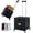 Black, variant on Foldable Utility Cart Folding Portable Rolling Crate Handcart with Durable Heavy Duty Plastic Telescoping Handle Collapsible 4 Rotate Wheels for Travel,Shopping, Luggage, Office, Teacher(White)