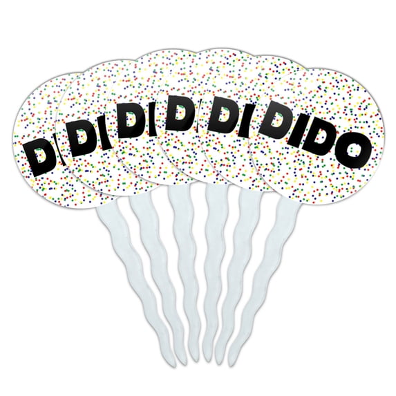 Dido Cupcake Picks Toppers - Set of 6 - Mutlicolored Speckles