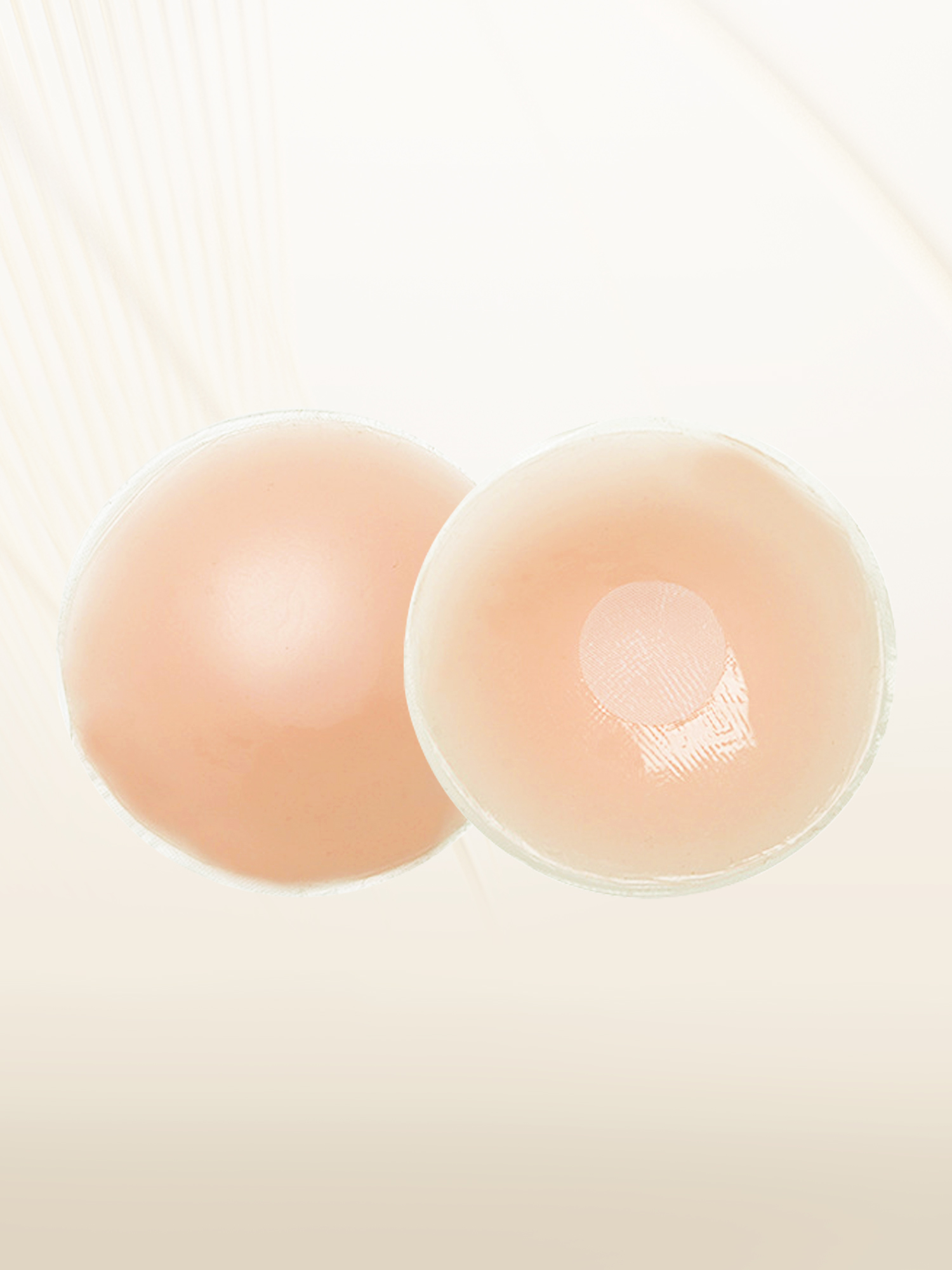 Unique Bargains Women's Nipple Covers Adhesive Bras M 6 Beige Round