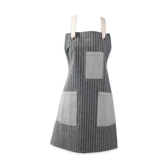 28" x 28" Gray and Beige  Fresh Stripe Pantry Modern Style Apron