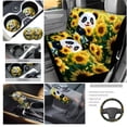 thumbnail image 5 of Uorisanigo Panda Sunflower Auto Front and Rear Cushion Covers Steering Wheel Cover Gear Lever Cover+Hand Brake Cover Pillowcase for Cars Water Coaster Easy Installation 11-Piece, 5 of 7