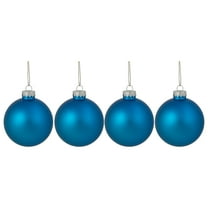 Whitehurst Matte Finish Glass Christmas Ball Ornaments - 3.25" (80mm) - Blue - 8ct