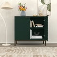 thumbnail image 3 of HLR Credenzas & Sideboards with 2-Doors, 3D Pattern Farmhouse Style Cabinet, 15.75"x 31.8"x 31.8", Green, 3 of 7