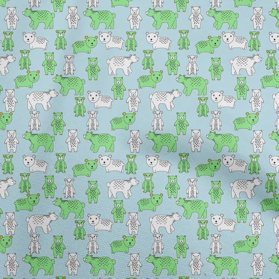 oneOone Cotton Cambric Light Blue Fabric Animal Diy Clothing Quilting Fabric Print Fabric By Yard 42 Inch Wide