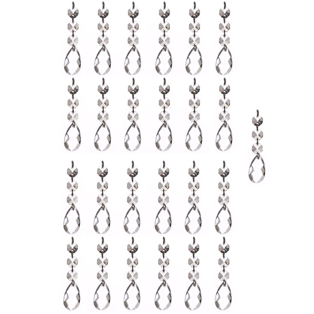25 Pack Crystal Beaded Hoop Chandelier Parts Dream Catcher Suncatcher Pendant DIY Home Garden Decor-style1-