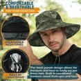 thumbnail image 6 of EINSKEY Camo Boonie Hat, Wide Brim Bucket Hat Sun Protection, Camouflage Safari Hat Green, 6 of 9