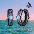 thumbnail image 6 of Black Celtic Hoop Earrings Sterling Silver Blue Viking Hoop Huggie Earrings Viking Jewelry Gift for Men, 6 of 6
