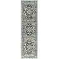 thumbnail image 3 of Transitional 2x10 Area Rug (2'3'' x 9'10'') Medallion Navy, Gray Indoor Runner Easy to Clean, 3 of 8