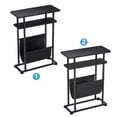 thumbnail image 6 of Narrow Small Side Table for Small Spaces - Slim End Table with Magazine Rack - 2 in 1 Narrow End Table Living Room - Skinny Bedside Table Nightstand Bedroom Thin Side Table, Black, 6 of 10