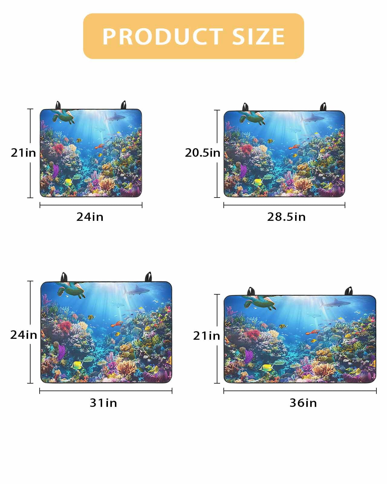 nqOlkjepod Large Induction Cooktop Protector Mat 24"x21", Turtle Blue Stove Top Covers for Electric Stove, Ocean Coral Shark Fish Underwater Scenery Stove Burner Cover Mats, Glass Top Stove Cover